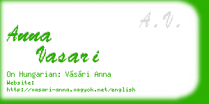 anna vasari business card